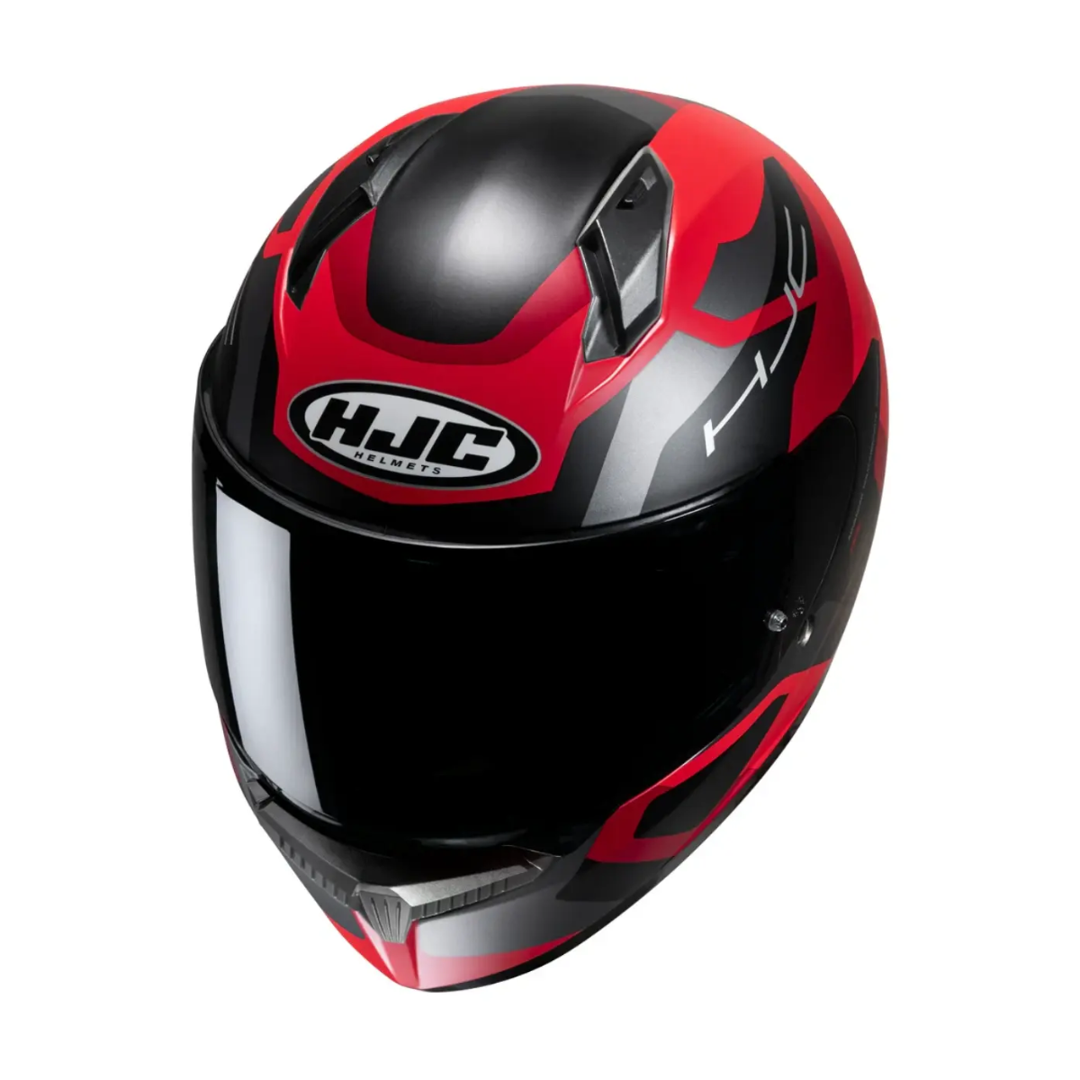 Capacete Moto Hjc C10 Tins Vermelho Cinza Preto