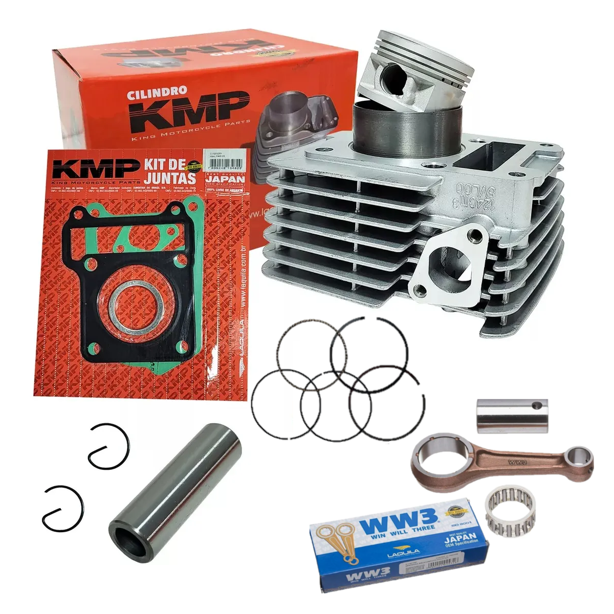 Kit Cilindro Fazer Xtz Ybr 150 2014 2015 2016 2017 Biela Ww3