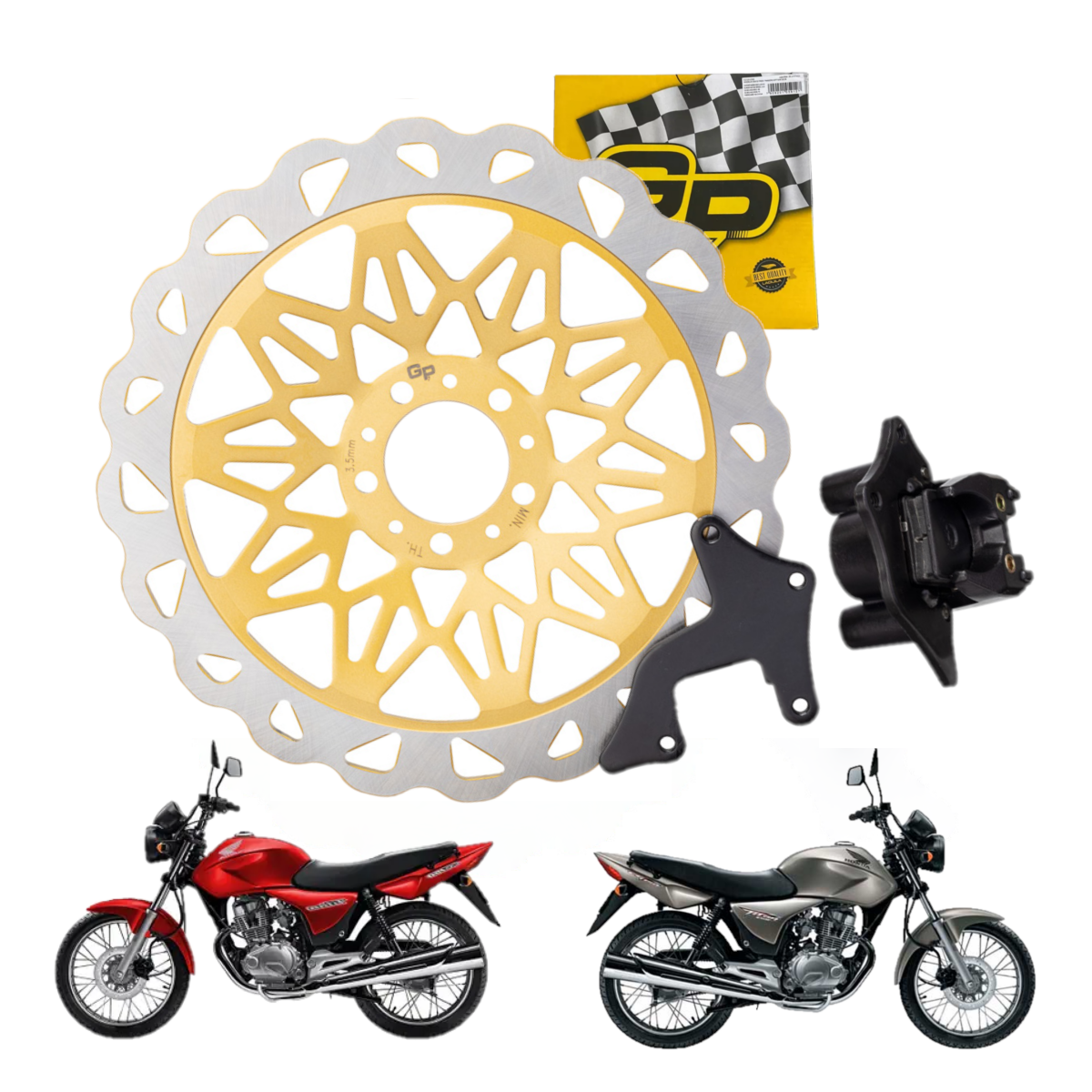 Disco Pinça Freio Dianteiro Cg 150 Titan 2004/2008 Dourado