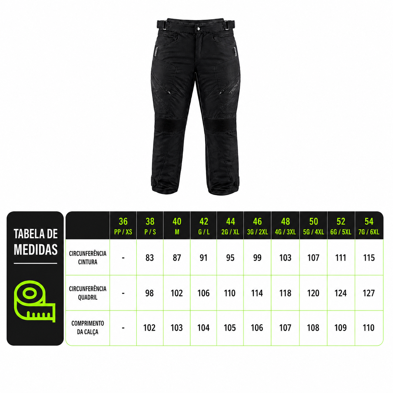 Calça Moto Texx Armor 2 Masculina Preta