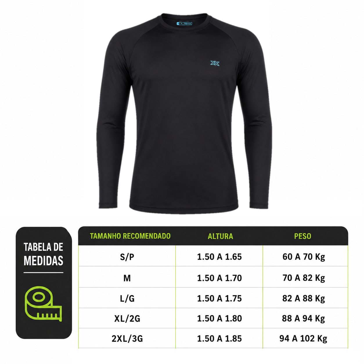 Camiseta Moto Texx Segunda Pele Season V2 Basic Inverno Preto