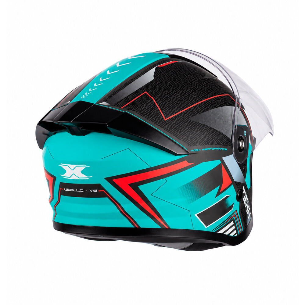 Capacete Moto Texx Aberto Ugello V2 Atlas Preto Azul Tiffany