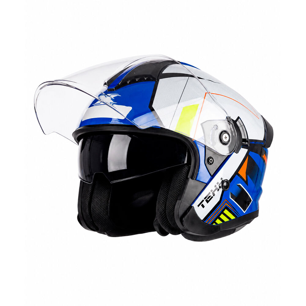 Capacete Moto Texx Aberto Ugello V2 Atlas Branco Azul