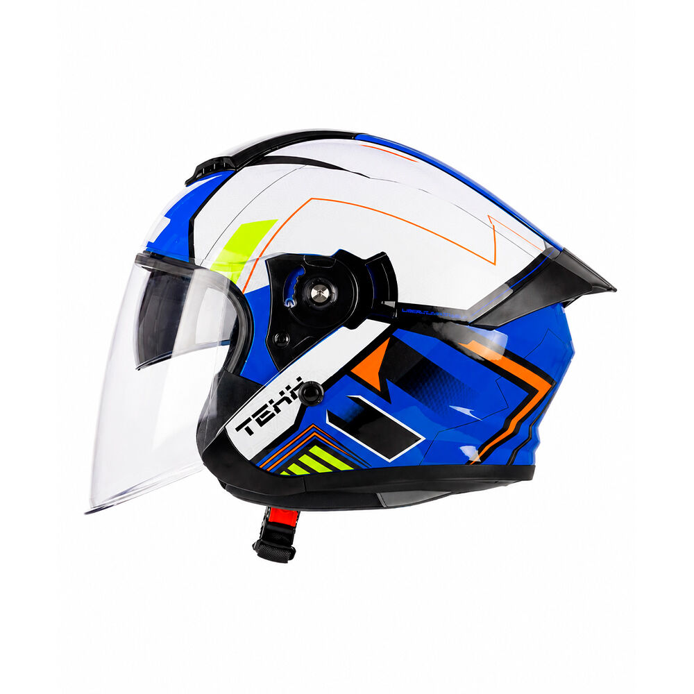 Capacete Moto Texx Aberto Ugello V2 Atlas Branco Azul