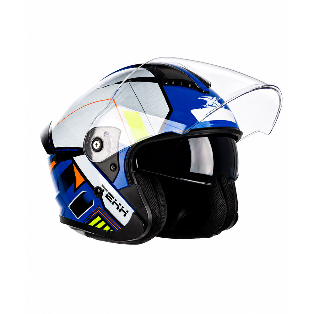 Capacete Moto Texx Aberto Ugello V2 Atlas Branco Azul